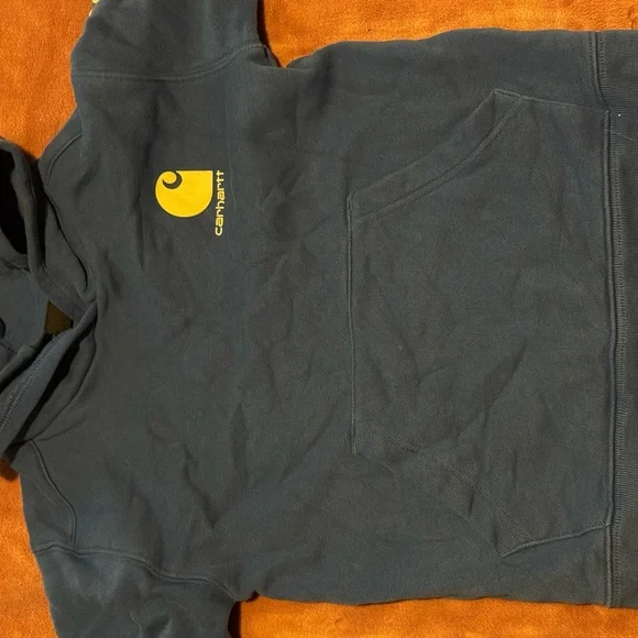 Carhartt Blue Hoodie with white Logo - Picture 6 of 9